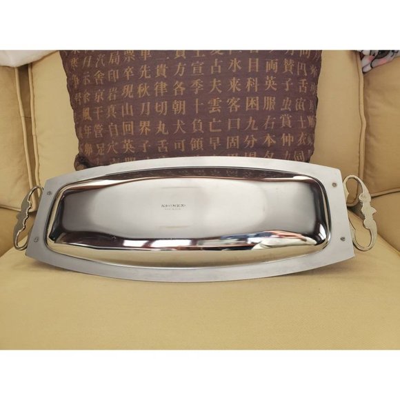 Kromex VTG MCM Charcuterie Board Serving Trays Platters Chrome Round/Oval - Picture 9 of 10